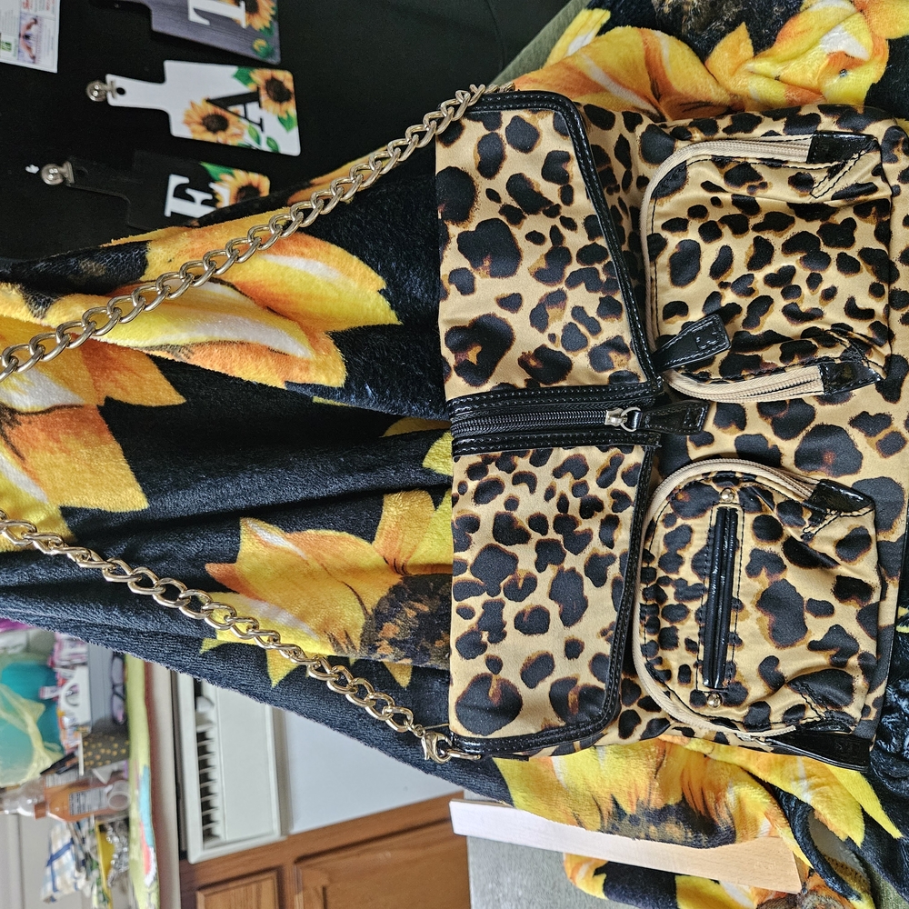 Liz Claiborne Black and Gold Crossbody Bag